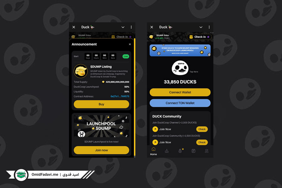 صفحه اصلی بازی DUCK