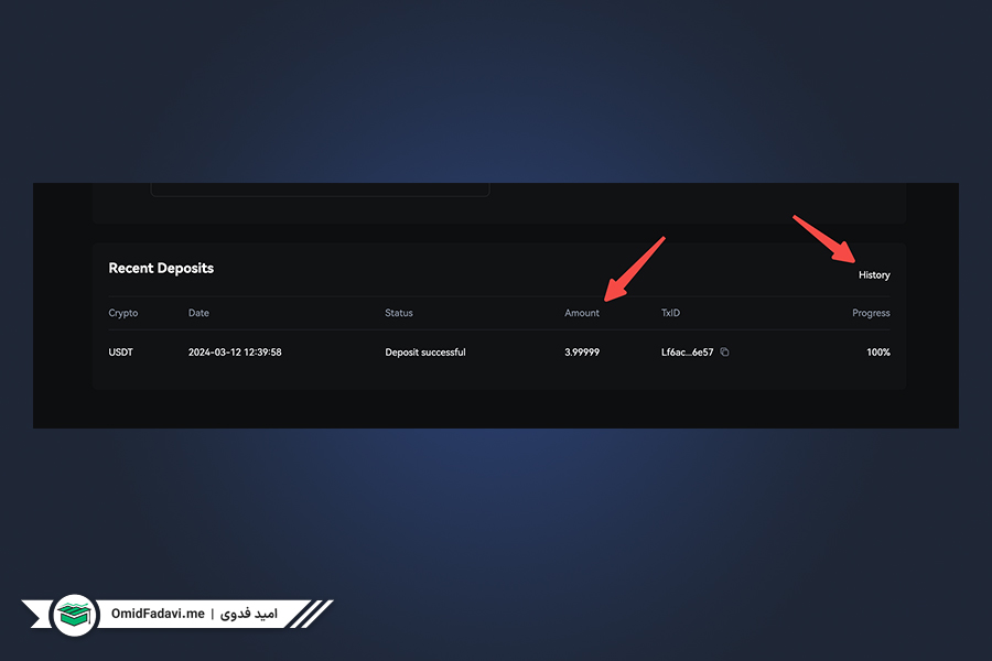 آموزش واریز در صرافی KCEX از طریق وب