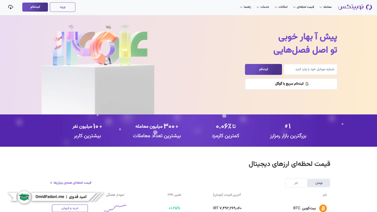 صرافی نوبیتکس برای انتقال ارز دیجیتال از نوبیتکس به ال‌بانک
